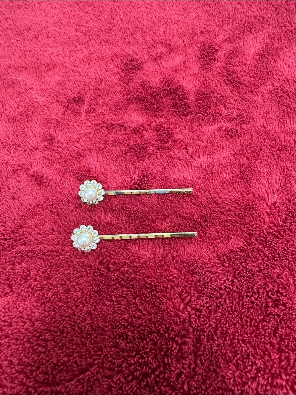 Gold Pearl Flower Bobby Pins - Women Accessories
